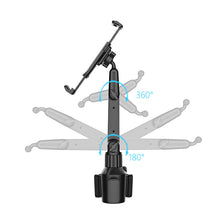 Load image into Gallery viewer, MAILUZHE Universal Cup Holder 360° Rotatable Felxible Arm Height up to 42cm Expandable Base for Phone Tablet upto 4 inch-13 inch
