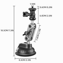 Load image into Gallery viewer, 360° Universal Rotatable with Flexible Robotic Arms Windshield Camera Mount Adjustable Suction Cup 1/4&quot; for GoPro Insta360 DJI Action

