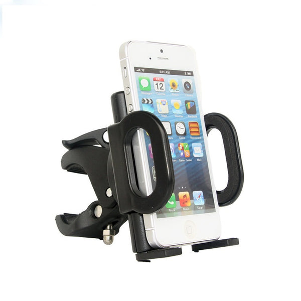 Universal 360° Rotatable Claw Clamp Phone Holder for Bike Bicycle E-Bike Scotter Baby Carriages, Treadmills, etc. Support Phone Size up to 7" Inch