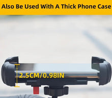 Load image into Gallery viewer, Universal Phone Holder 4 Claw Stong Clamping Design Handlebar Phone Mount, for Phone Size up to 7” for Bicycles, Bikes, Scooters, Treadmill &amp; etc
