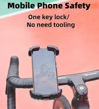 Load image into Gallery viewer, Universal Phone Holder 4 Claw Stong Clamping Design Handlebar Phone Mount, for Phone Size up to 7” for Bicycles, Bikes, Scooters, Treadmill &amp; etc
