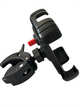 Load image into Gallery viewer, Universal Phone Holder 4 Claw Stong Clamping Design Handlebar Phone Mount, for Phone Size up to 7” for Bicycles, Bikes, Scooters, Treadmill &amp; etc
