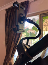 Load image into Gallery viewer, Flexible Gooseneck Phone Mount Gym Bicycle Spin Bike Tablet Holder for Phone Tablet up to Size 13 Inches

