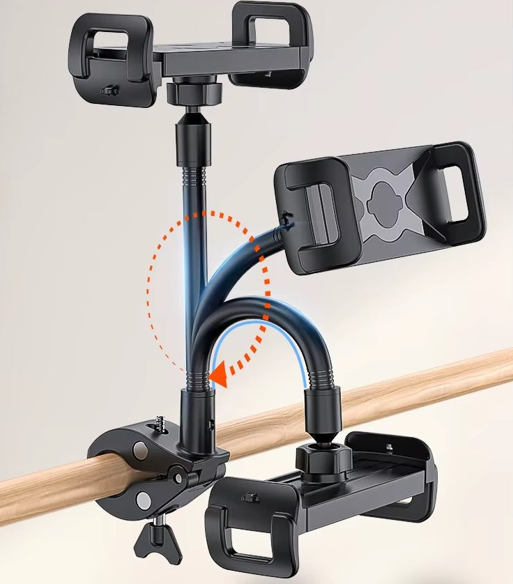 Flexible Gooseneck Phone Mount Gym Bicycle Spin Bike Tablet Holder for Phone Tablet up to Size 13 Inches