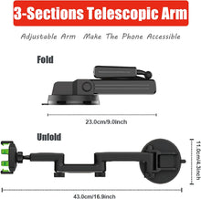 Load image into Gallery viewer, MAILUZHE Heavy Duty Telescopic Car Mount Phone Holder Extra Long (43cm) Flexible Arm for Dash &amp; Windscreen
