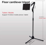 Universal Tripod Floor Stand with 360° Flexible Scissor Boom Arm Extendable to Height 180cm for Phone or Tablet