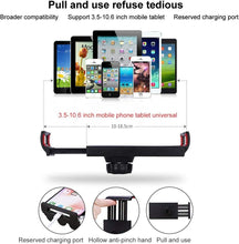Load image into Gallery viewer, Universal Tripod Floor Stand with 360° Flexible Scissor Boom Arm Extendable to Height 180cm for Phone or Tablet
