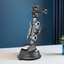 Load image into Gallery viewer, 360° Universal Rotatable with Flexible Robotic Arms Windshield Camera Mount Adjustable Suction Cup 1/4&quot; for GoPro Insta360 DJI Action
