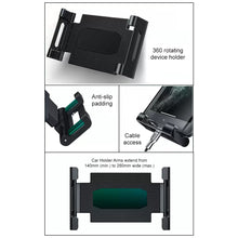 Load image into Gallery viewer, 360° Car Dash Mount Holder for Phone Tablet Size 4&quot;-13&quot; With Strong Adhesive Suction Cup
