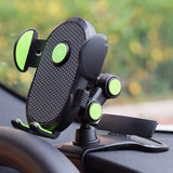 Universal 360° Rotatable Phone Holder for Car Dashboard Sunvisor Rearview Mirror Desk Kitchen Cabinet with Spring Clamp Holder & One Touch Phone Holder Compatible for Phone Size 7.0" Inch