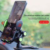 Universal 360° Rotatable Phone Holder for Car Dashboard Sunvisor Rearview Mirror Desk Kitchen Cabinet with Spring Clamp Holder & One Touch Phone Holder Compatible for Phone Size 7.0" Inch