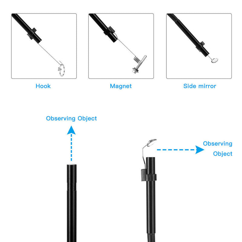 WIFI Endoscope 5MP 5.5mm Borescope Inspection Camera Built-in 6 LED IP67 Waterproof for iOS/Android Smartphones