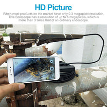 Load image into Gallery viewer, Endoscope HD Camera 8MM 1080P WIFI Hard Wire IP67 Waterproof 8LED 2600mAh Battery Inspection Snake Borescope For Android IOS - 5.0 Meter Hardwire
