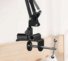 Load image into Gallery viewer, Universal 360° Phone &amp; Tablet Holder Cantilver Flexible Extra Long Metal Arm (2x35cm+220cm) for Bed Desktop Kitchen Bench Strong Metal 3 DirectionsMounting Clamp for Width Within 65cm
