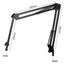 Load image into Gallery viewer, Universal 360° Phone &amp; Tablet Holder Cantilver Flexible Extra Long Metal Arm (2x35cm+220cm) for Bed Desktop Kitchen Bench Strong Metal 3 DirectionsMounting Clamp for Width Within 65cm
