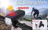 USB Solar Light Horn Bike Bicycle Rechargeable Waterproof Front LED Headlight 1000 Lumens 4000mAH