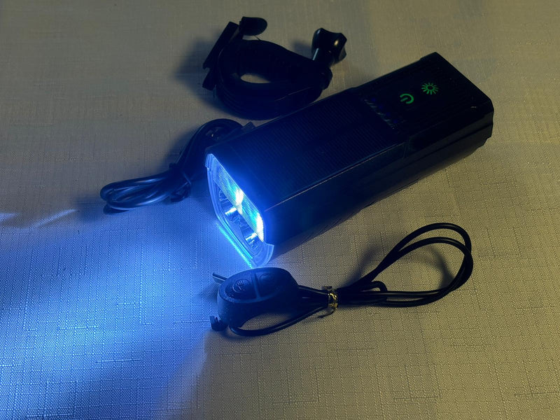 USB Solar Light Horn Bike Bicycle Rechargeable Waterproof Front LED Headlight 1000 Lumens 4000mAH