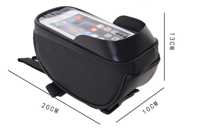 Bicycle Phone Front Frame Bag, Waterproof, Tube Bag, Cycling Pouch (19*10*9CM)