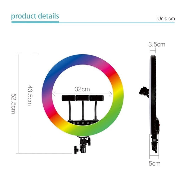 HQ 18 Inch RGB Ring Light tripod LED RingLight Selfie Ring Light Premium Quality