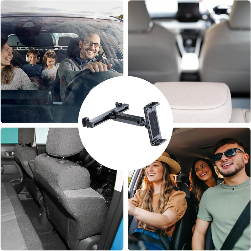 Headrest Tablet Holder | Rear Seat Stretchable Tablet Bracket Mount For Car,Car Road Trip Headrest Phone Holder With 360 Degree Swivel, Cell Phone Cradle For Sedan, SUV