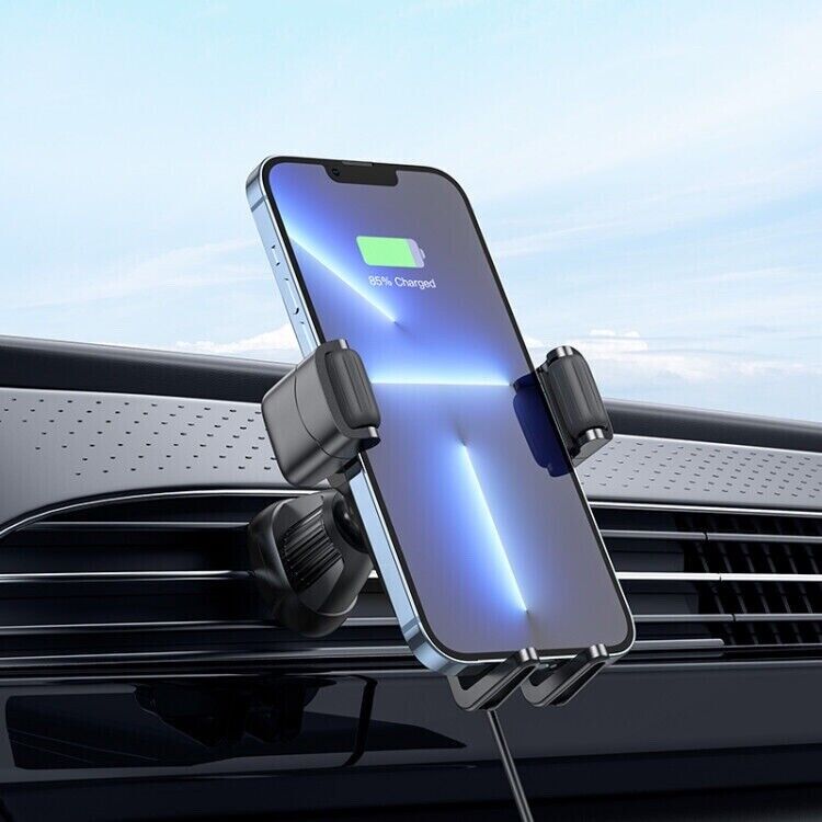 HOCO 15W QI Fast Wireless Charger Car Air Vent Gook Design Mount Clip Holder