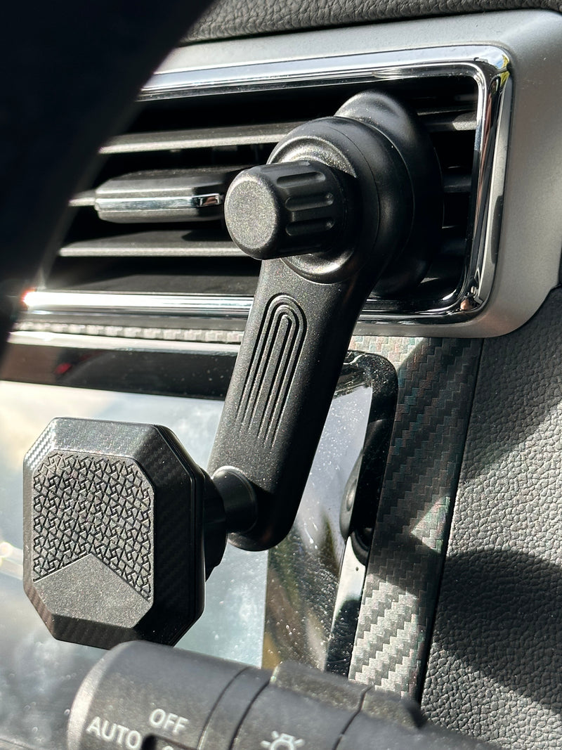 360° Rotatable Car Air Ventilitaion Grid Magnetic Phone Holder with Long Hook Clamp Anti Fall