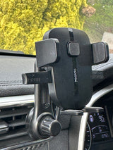 360° Rotatable Car Air Ventilitaion Grid Phone Holder One Touch with Long Hook Clamp Anti Fall