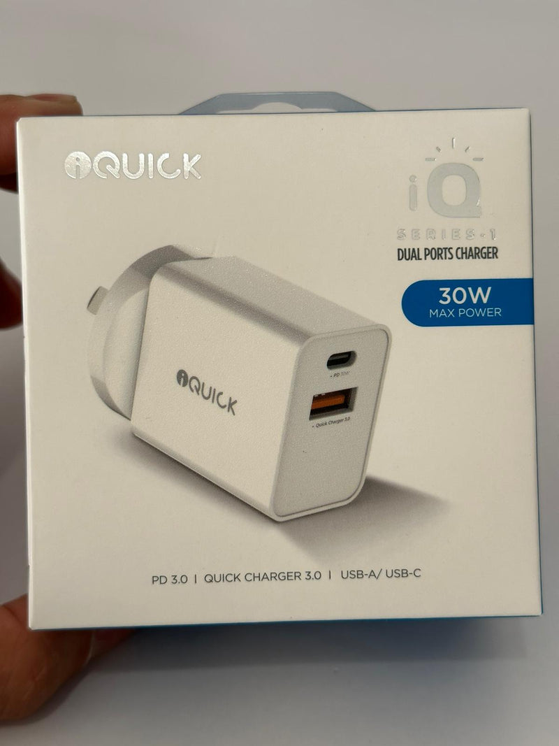 iQuick 30W PD3.0 QC3.0 USB Fast Charging Adapter wall charger for iPhone Andorid