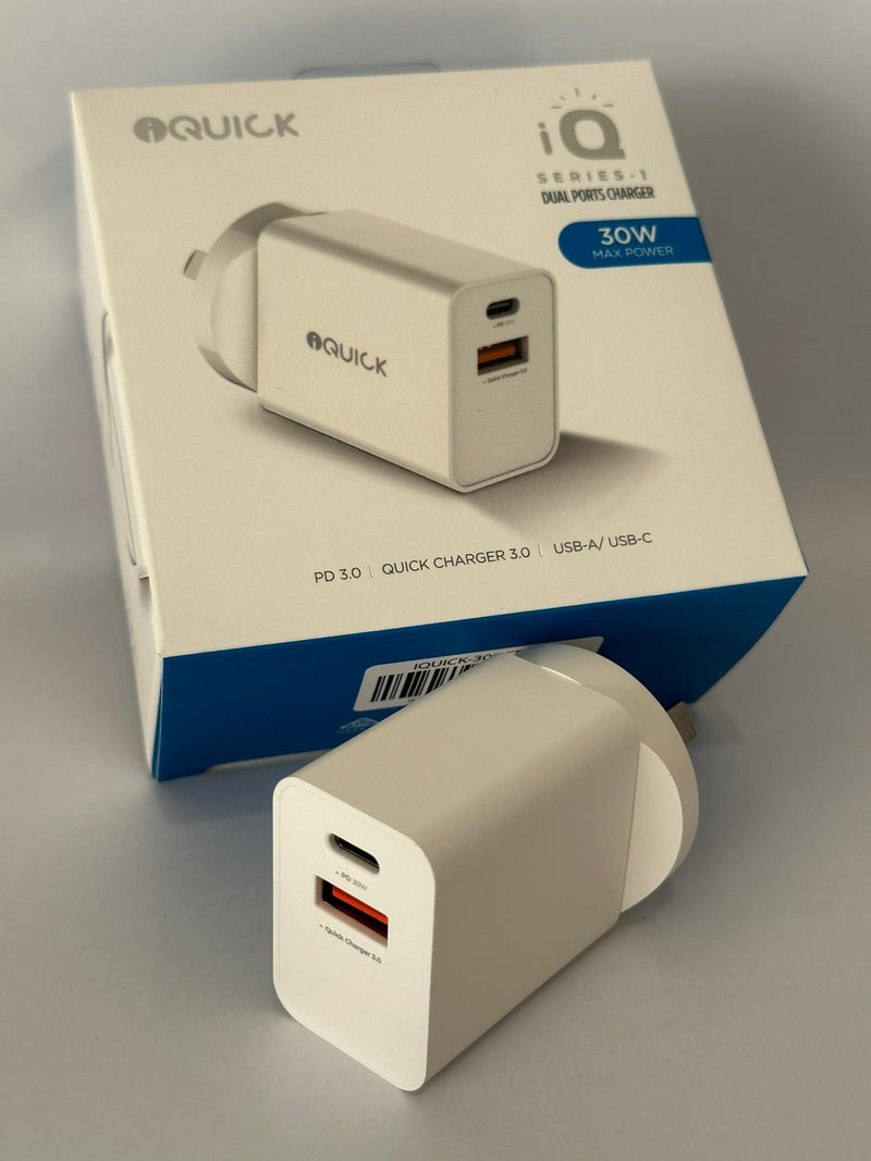 iQuick 30W PD3.0 QC3.0 USB Fast Charging Adapter wall charger for iPhone Andorid