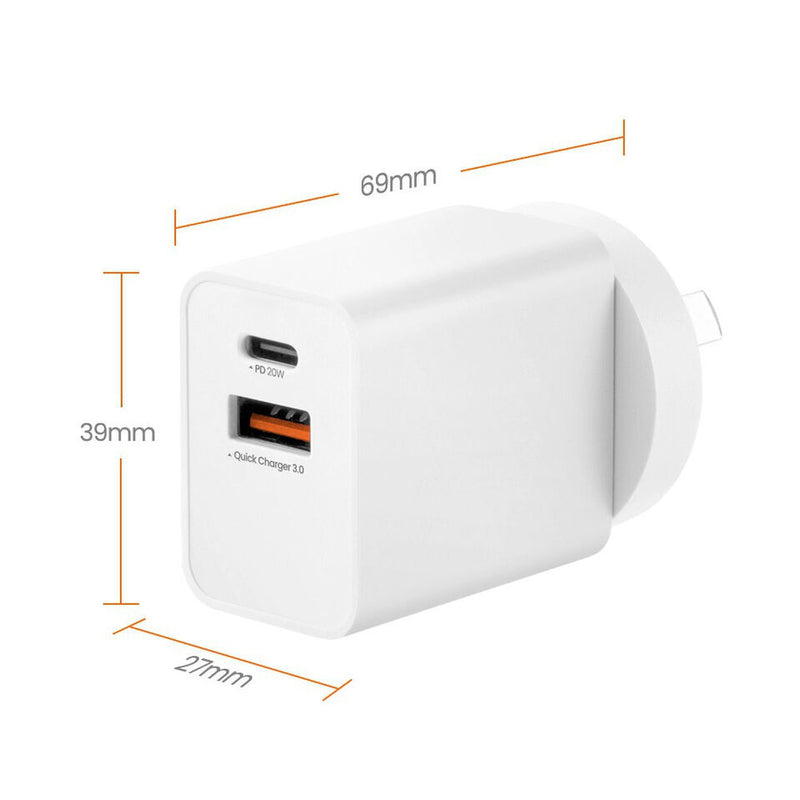 iQuick 20W PD3.0 QC3.0 USB Fast Charging Adapter wall charger for iPhone Andorid