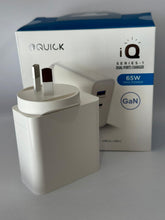 Load image into Gallery viewer, iQuick GaN 65W PD3.0+QC3.0 Fast Charging Adapter for iPhone and Android 1PD Type C &amp; QC 3.0 Port
