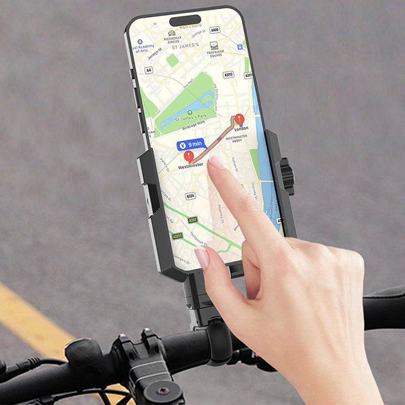 Motorcycle Cell Phone Holder - Scooter Phone Clip Cycling Phone Stand | Motorcycle Handlebar Mount Cell Phone Holder Anti-Slip Handlebar Clamp for Motorcycle