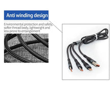 Load image into Gallery viewer, AIVR USB to iOS+Type-C+Type-C for iPhone, Samsung Charging Cable 3 in 1 4A Max Output 2 Meter
