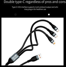 Load image into Gallery viewer, AIVR USB to iOS+Type-C+Type-C for iPhone, Samsung Charging Cable 3 in 1 4A Max Output 2 Meter
