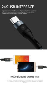 AIVR USB to iOS+Type-C+Type-C for iPhone, Samsung Charging Cable 3 in 1 4A Max Output 1.0 Meter