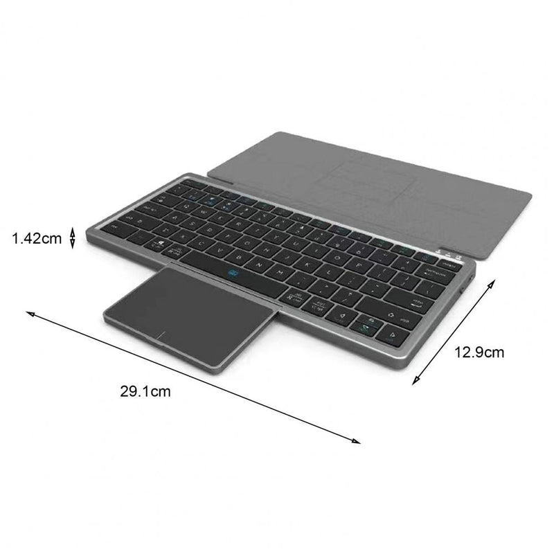 Universal 78 Keys Bluetooth Wireless Keyboard Touch Pad Detachable Magnetic Stand