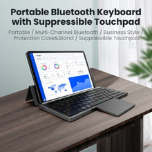 Load image into Gallery viewer, Universal 78 Keys Bluetooth Wireless Keyboard Touch Pad Detachable Magnetic Stand
