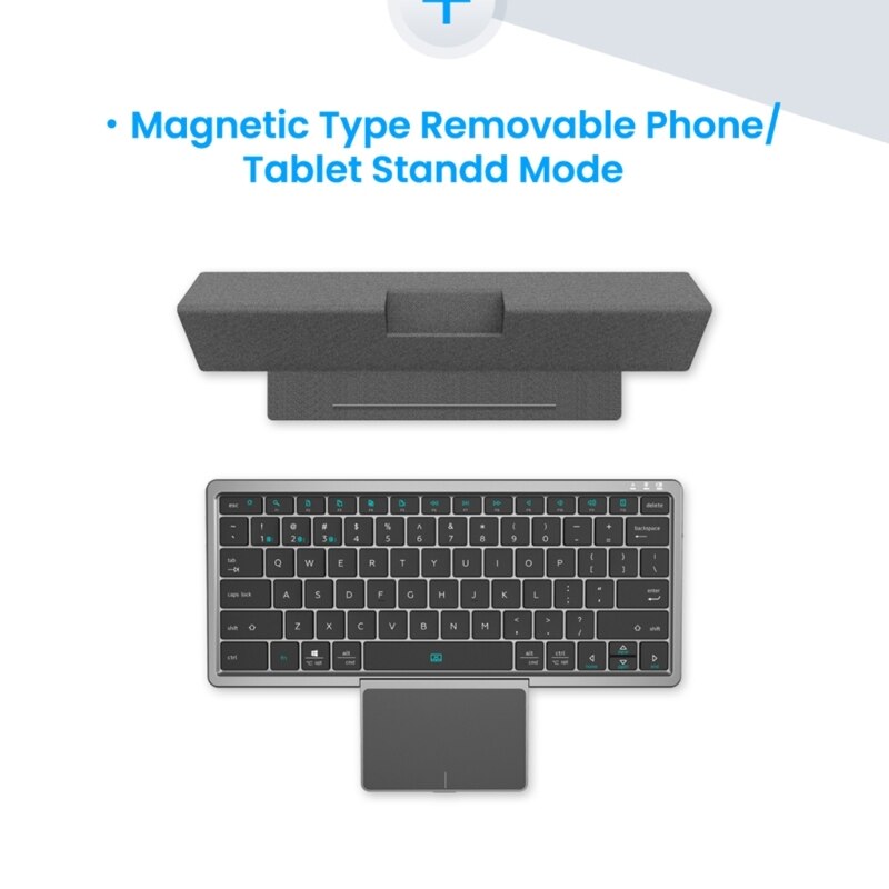 Universal 78 Keys Bluetooth Wireless Keyboard Touch Pad Detachable Magnetic Stand