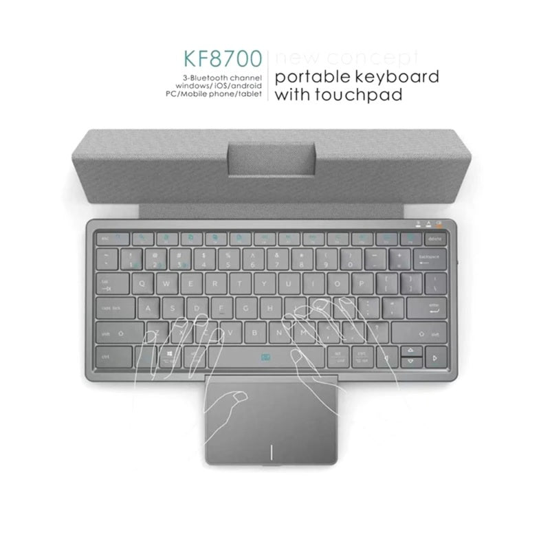 Universal 78 Keys Bluetooth Wireless Keyboard Touch Pad Detachable Magnetic Stand