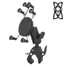 Load image into Gallery viewer, Aluminum Universal 360° Bike Bicycle Handle Bar Clamp Base W Double Socket Arm &amp; 6-Claw Phone Holder

