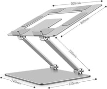 Load image into Gallery viewer, Adjustable Laptop Stand Portable Ergonomic Aluminum Laptop Computer Stand with Heat-Vent Compatible with 10-18 Inches Notebook Computer (Thickness 4mm, Silver)
