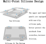 Adjustable Laptop Stand Portable Ergonomic Aluminum Laptop Computer Stand with Heat-Vent Compatible with 10-18 Inches Notebook Computer (Thickness 4mm, Silver)