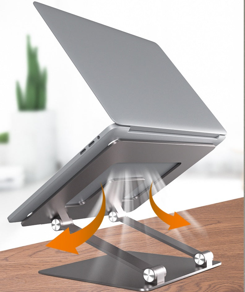 Aluminum Alloy Foldable Computer Stand Laptop Stand Riser Holder Notebook Stand - Silver Compatible with most laptops from 10.0'' to 17.0''