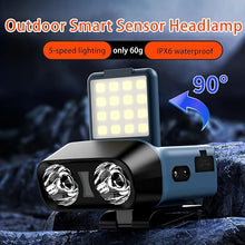 Load image into Gallery viewer, Headlamp Head Torch Rechargeable, Super Bright Lightweight Waterproof LED Headlight Motion Sensor
