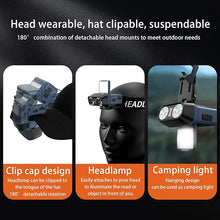 Load image into Gallery viewer, Headlamp Head Torch Rechargeable, Super Bright Lightweight Waterproof LED Headlight Motion Sensor
