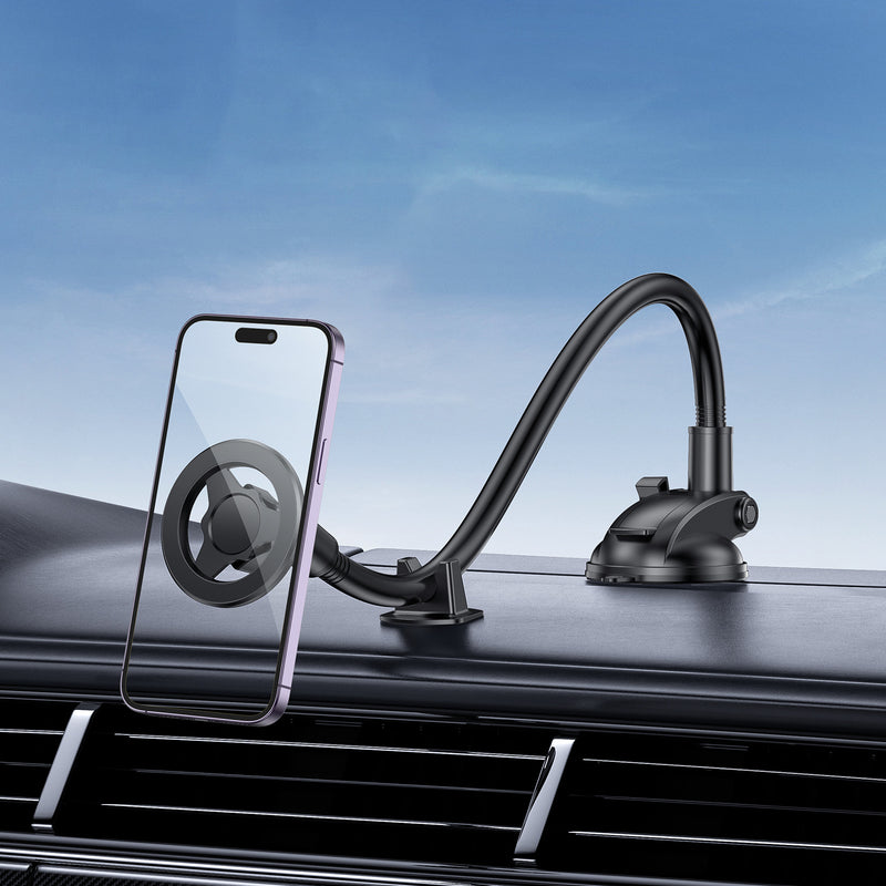 Magnetic Magsafe 38cm Goose Neck Flexi Phone Holder for Car Dash, Windscreen, Glass Suction