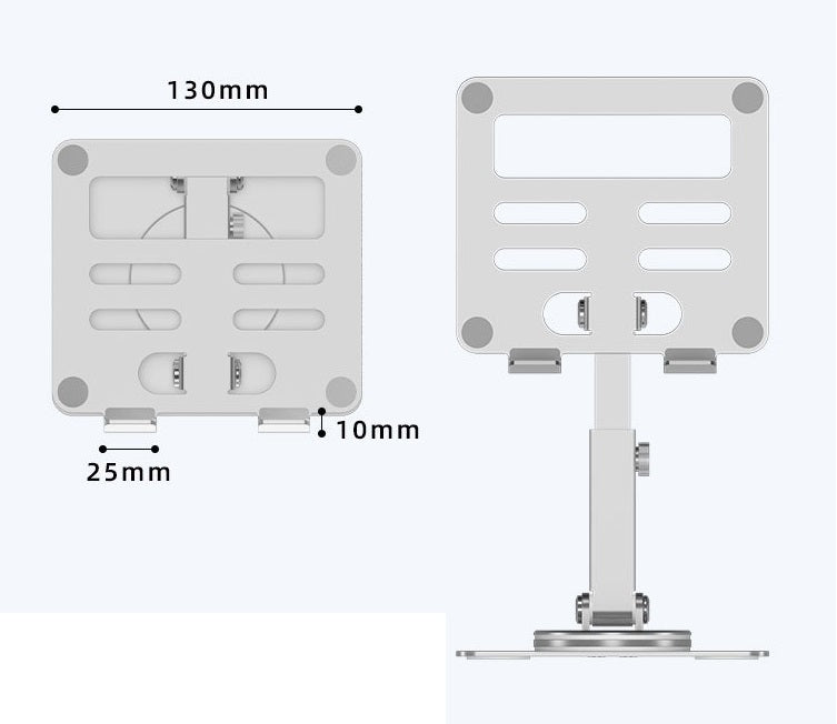 Aluminum Phone Tablet Stand Desktop Mount Riser 360° Rotation Height Adjustable Support Phone Tablet up to Size 13.0" Inch (MT-136)