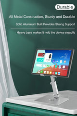 Aluminum Phone Tablet Stand Desktop Mount Riser 360° Rotation Height Adjustable Support Phone Tablet up to Size 13.0" Inch (MT-136)