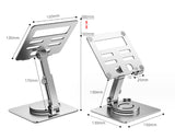 Aluminum Phone Tablet Stand Desktop Mount Riser 360° Rotation Height Adjustable Support Phone Tablet up to Size 13.0" Inch (MT-136)