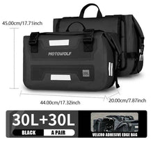 Load image into Gallery viewer, Motorcycle Bags Waterproof Outdoor Large Capacity Motorcycle Luggage Saddle Bag 30L Pair
